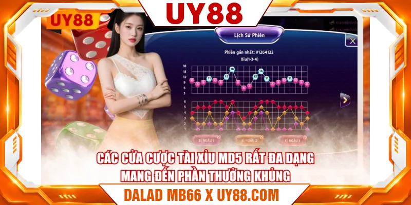 Các cửa cược Tài Xỉu MD5 rất đa dạng mang đến phần thưởng khủng